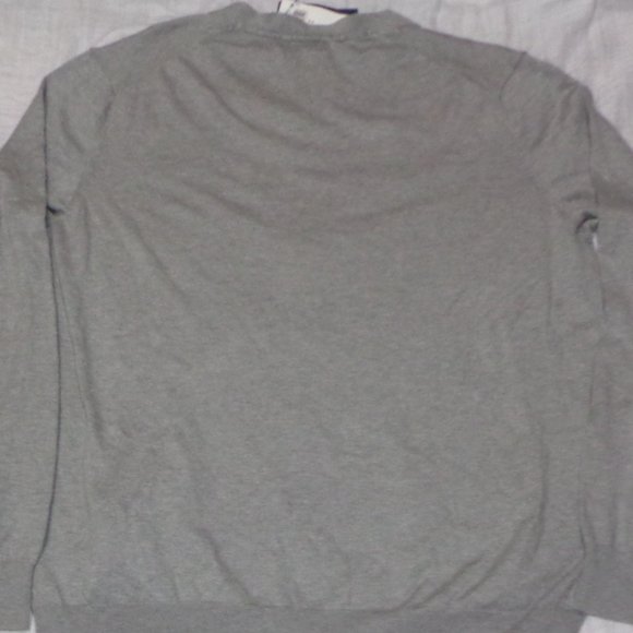 Polo Ralph Lauren Mens Button Up Cardigan Sweater Gray Pima Cotton Size Large - Picture 2 of 2